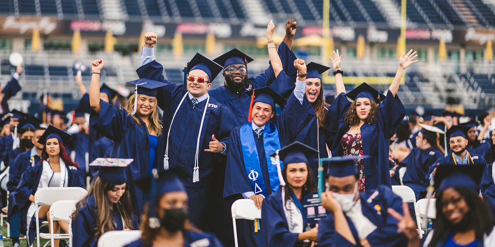 Diverse group of FIU graduates at commencement